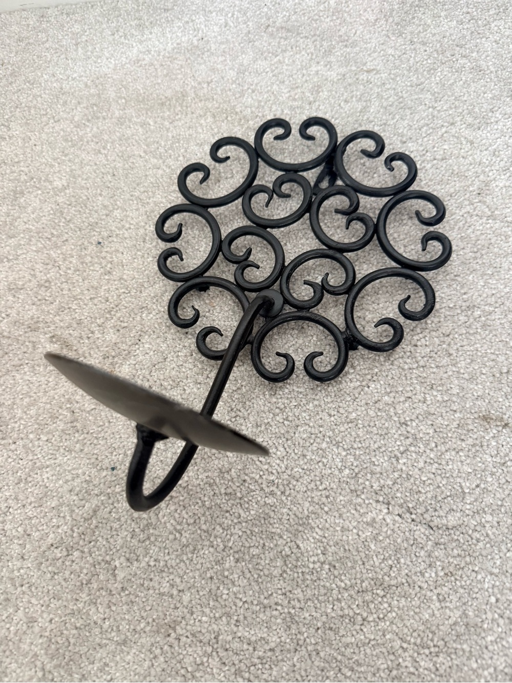 Black Scroll Wall Candle Holder - Home Wall Decor